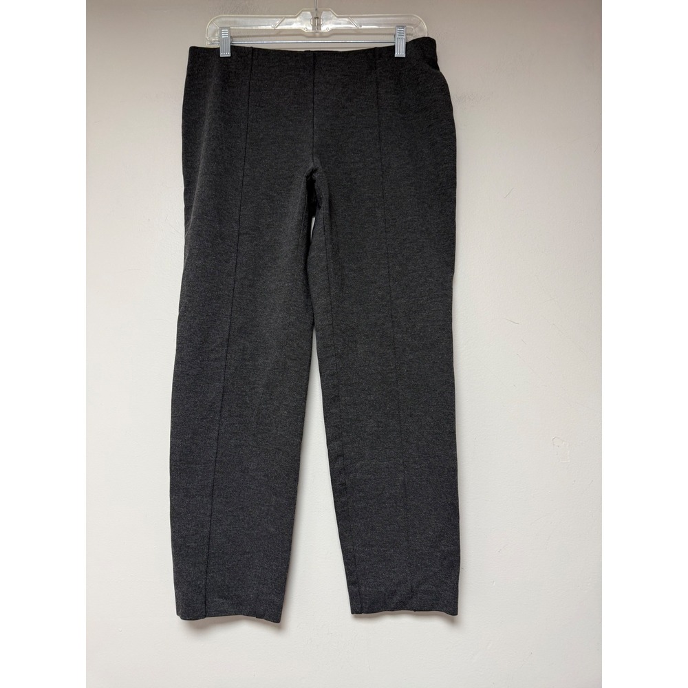 J. Jill Ponte Slim Leg Pants Charcoal Gray‎ Heather Stretch Pull On Medium 8167